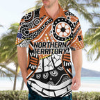 Australian Northern Territory Hawaiian Shirt Aboriginal with Sturt's Desert Rose