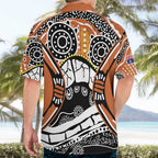 Australian Northern Territory Hawaiian Shirt Aboriginal with Sturt's Desert Rose