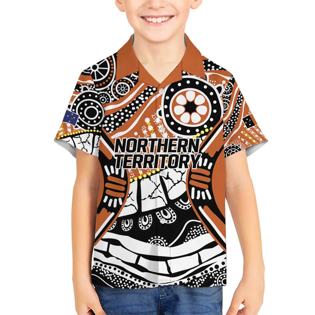 Australian Northern Territory Hawaiian Shirt Aboriginal with Sturt's Desert Rose