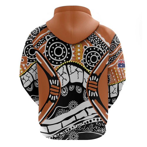 Australian Northern Territory Hoodie Aboriginal with Sturt's Desert Rose