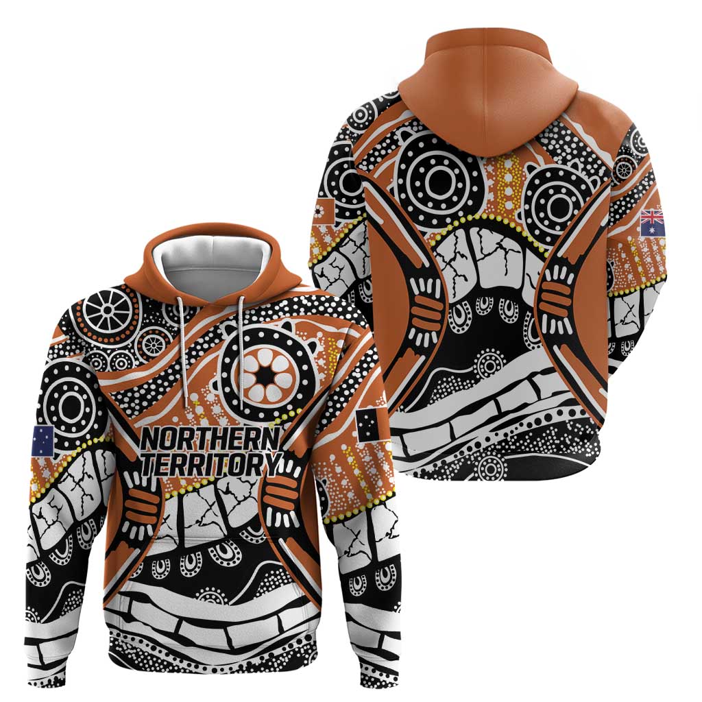 Australian Northern Territory Hoodie Aboriginal with Sturt's Desert Rose