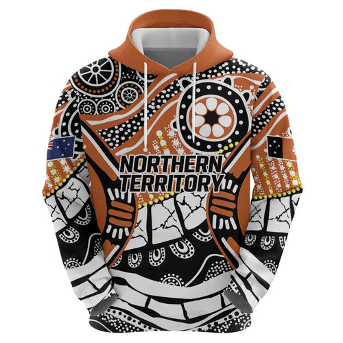 Australian Northern Territory Hoodie Aboriginal with Sturt's Desert Rose