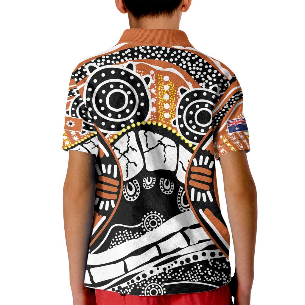Australian Northern Territory Kid Polo Shirt Aboriginal with Sturt's Desert Rose