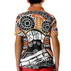Australian Northern Territory Kid Polo Shirt Aboriginal with Sturt's Desert Rose