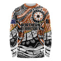 Australian Northern Territory Long Sleeve Shirt Aboriginal with Sturt's Desert Rose