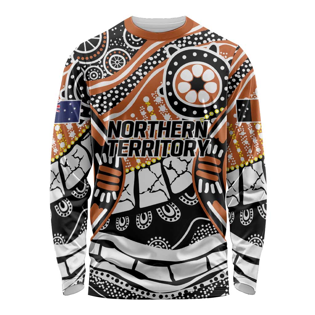 Australian Northern Territory Long Sleeve Shirt Aboriginal with Sturt's Desert Rose