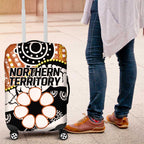Australian Northern Territory Luggage Cover Aboriginal with Sturt's Desert Rose