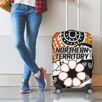 Australian Northern Territory Luggage Cover Aboriginal with Sturt's Desert Rose