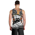 Australian Northern Territory Men Tank Top Aboriginal with Sturt's Desert Rose