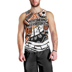Australian Northern Territory Men Tank Top Aboriginal with Sturt's Desert Rose