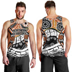 Australian Northern Territory Men Tank Top Aboriginal with Sturt's Desert Rose