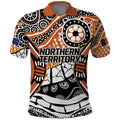 Australian Northern Territory Polo Shirt Aboriginal with Sturt's Desert Rose