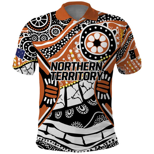 Australian Northern Territory Polo Shirt Aboriginal with Sturt's Desert Rose