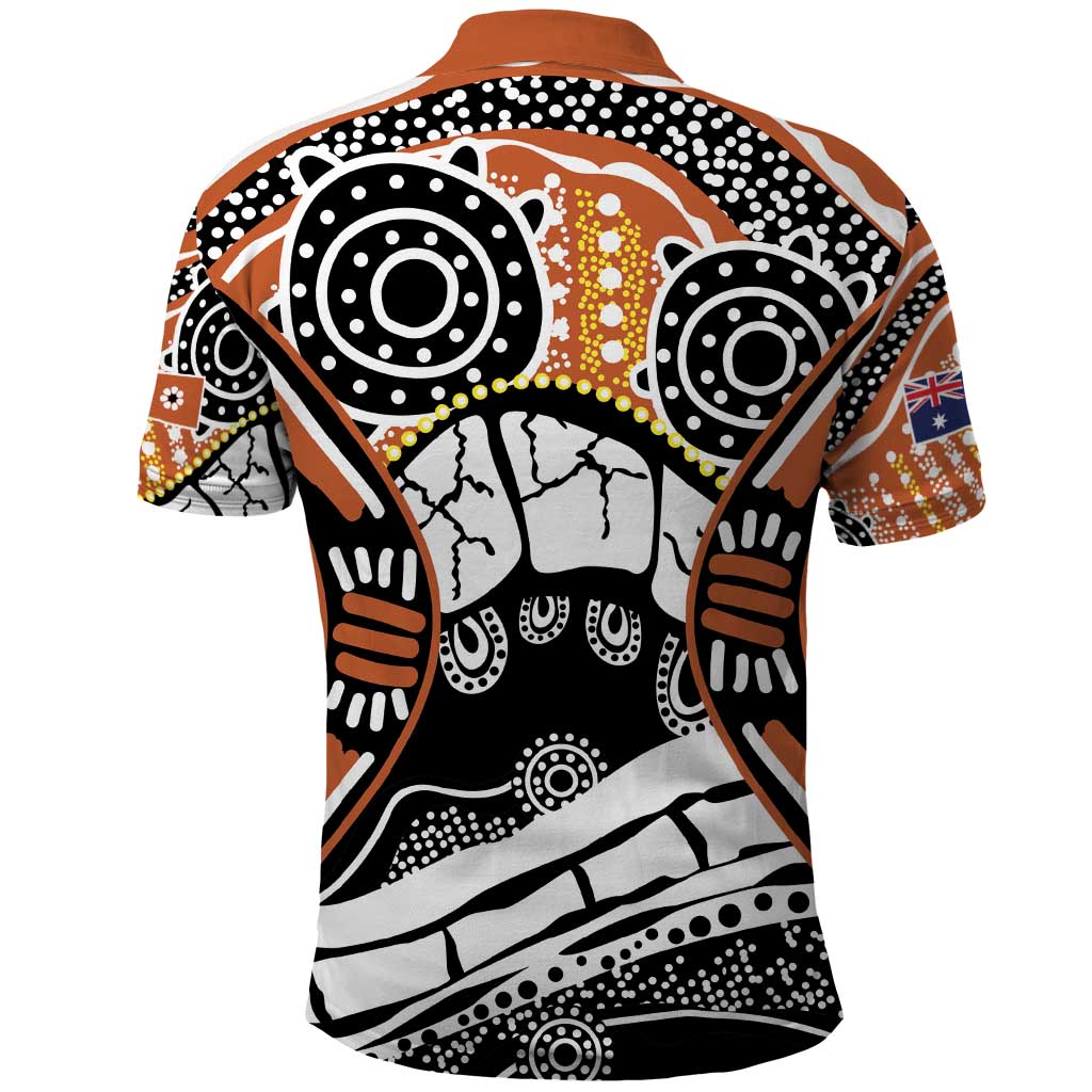 Australian Northern Territory Polo Shirt Aboriginal with Sturt's Desert Rose