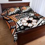 Australian Northern Territory Quilt Bed Set Aboriginal with Sturt's Desert Rose