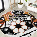 Australian Northern Territory Round Carpet Aboriginal with Sturt's Desert Rose