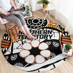 Australian Northern Territory Round Carpet Aboriginal with Sturt's Desert Rose