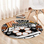 Australian Northern Territory Round Carpet Aboriginal with Sturt's Desert Rose