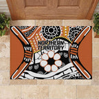 Australian Northern Territory Rubber Doormat Aboriginal with Sturt's Desert Rose