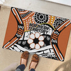 Australian Northern Territory Rubber Doormat Aboriginal with Sturt's Desert Rose