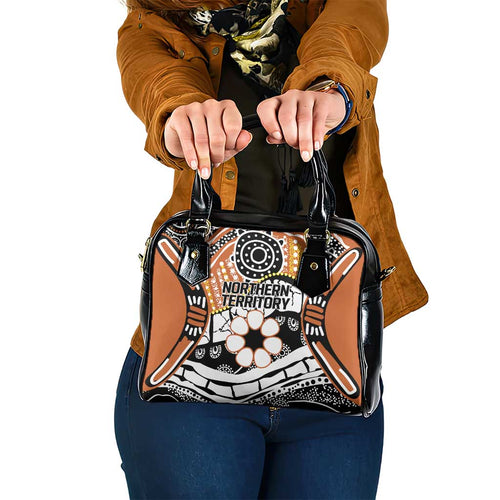 Australian Northern Territory Shoulder Handbag Aboriginal with Sturt's Desert Rose