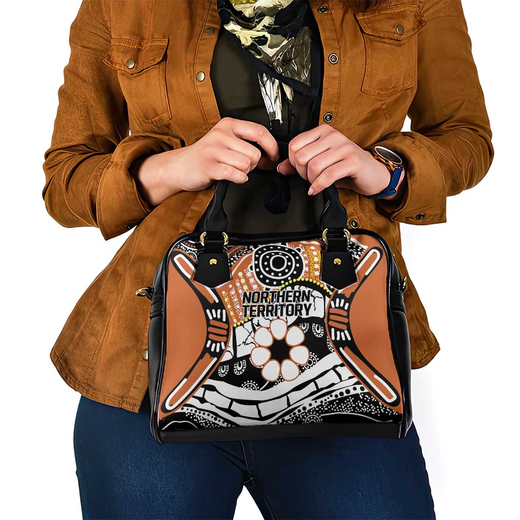 Australian Northern Territory Shoulder Handbag Aboriginal with Sturt's Desert Rose