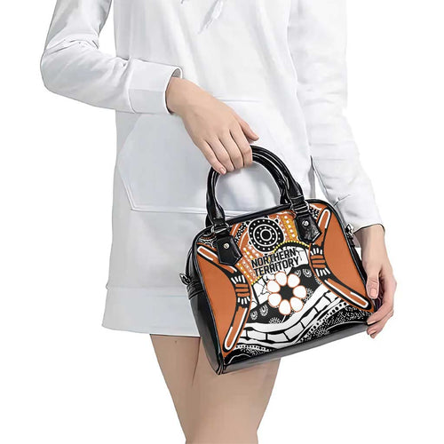 Australian Northern Territory Shoulder Handbag Aboriginal with Sturt's Desert Rose