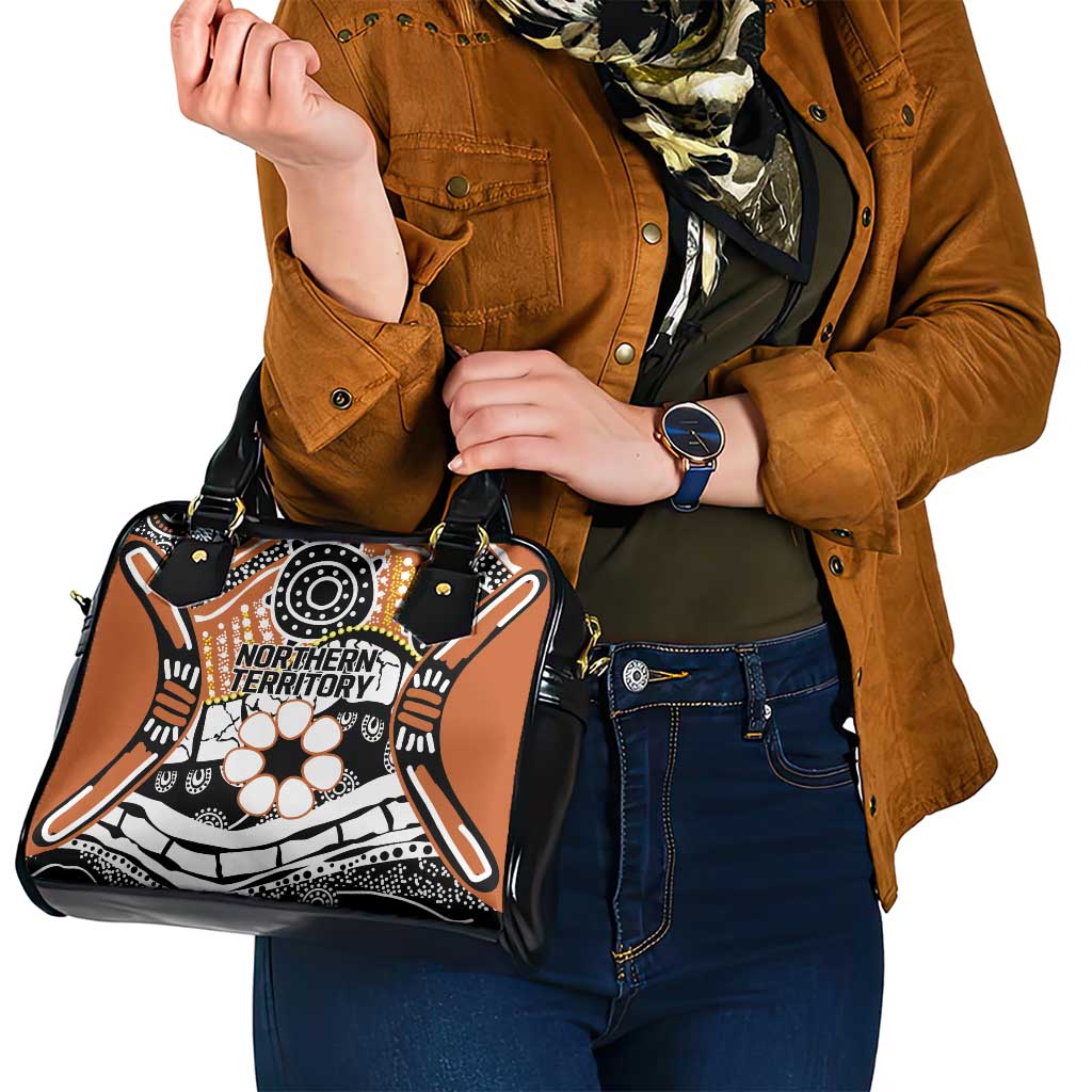 Australian Northern Territory Shoulder Handbag Aboriginal with Sturt's Desert Rose