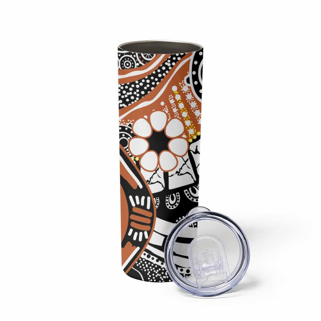Australian Northern Territory Skinny Tumbler Aboriginal with Sturt's Desert Rose