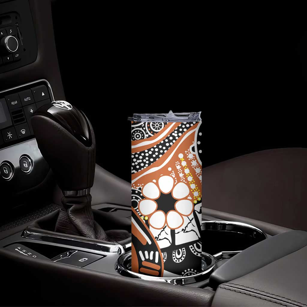 Australian Northern Territory Skinny Tumbler Aboriginal with Sturt's Desert Rose