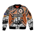 Australian Northern Territory Sleeve Zip Bomber Jacket Aboriginal with Sturt's Desert Rose