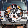 Australian Northern Territory Spare Tire Cover Aboriginal with Sturt's Desert Rose