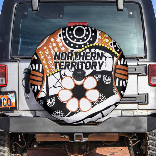 Australian Northern Territory Spare Tire Cover Aboriginal with Sturt's Desert Rose