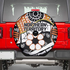 Australian Northern Territory Spare Tire Cover Aboriginal with Sturt's Desert Rose