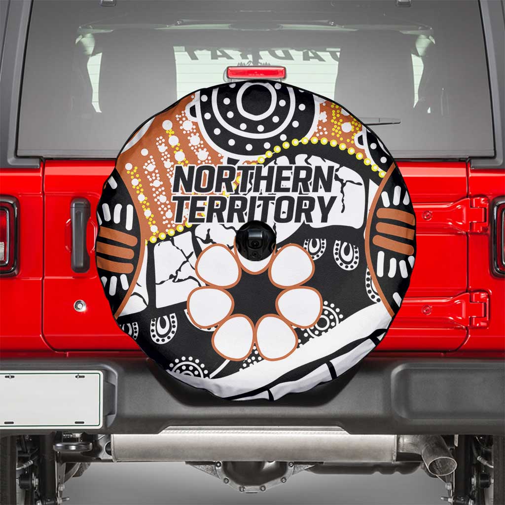Australian Northern Territory Spare Tire Cover Aboriginal with Sturt's Desert Rose