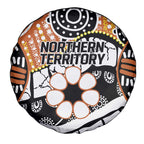 Australian Northern Territory Spare Tire Cover Aboriginal with Sturt's Desert Rose