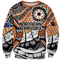 Australian Northern Territory Sweatshirt Aboriginal with Sturt's Desert Rose