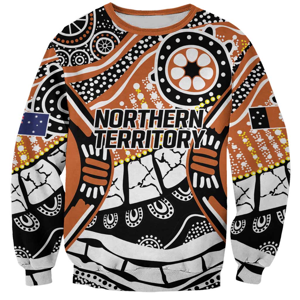 Australian Northern Territory Sweatshirt Aboriginal with Sturt's Desert Rose