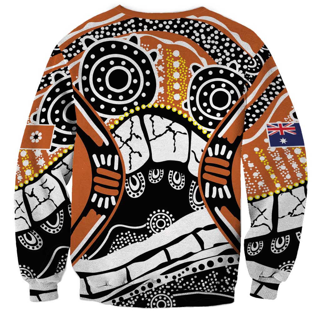 Australian Northern Territory Sweatshirt Aboriginal with Sturt's Desert Rose