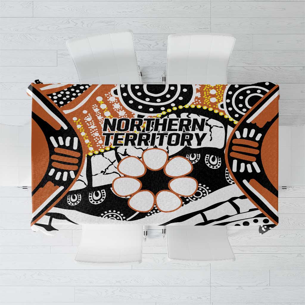 Australian Northern Territory Tablecloth Aboriginal with Sturt's Desert Rose