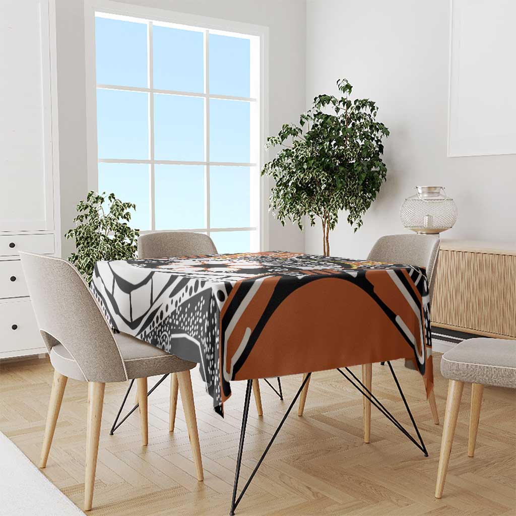 Australian Northern Territory Tablecloth Aboriginal with Sturt's Desert Rose