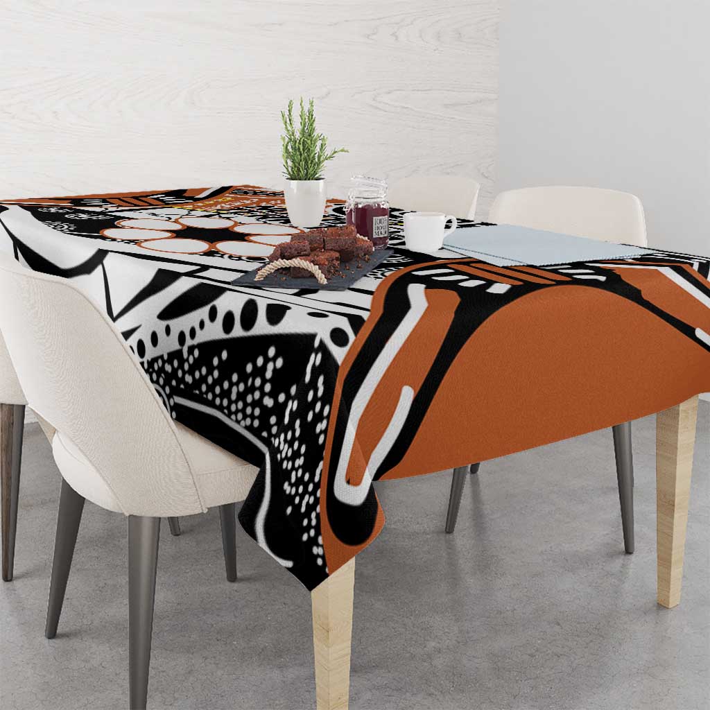 Australian Northern Territory Tablecloth Aboriginal with Sturt's Desert Rose