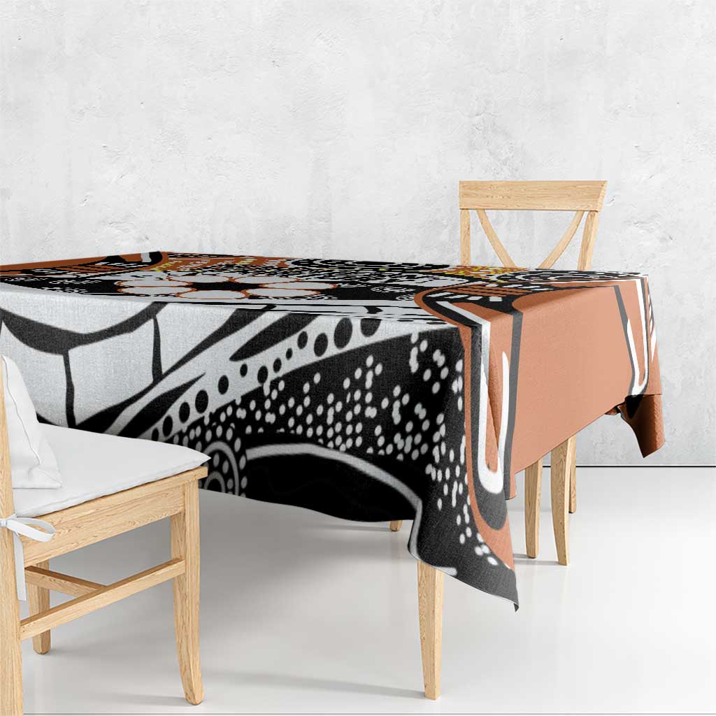 Australian Northern Territory Tablecloth Aboriginal with Sturt's Desert Rose