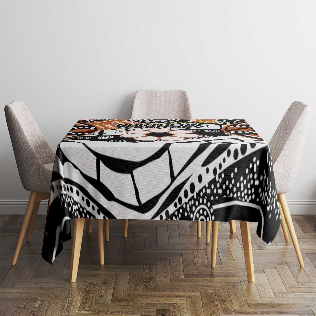 Australian Northern Territory Tablecloth Aboriginal with Sturt's Desert Rose