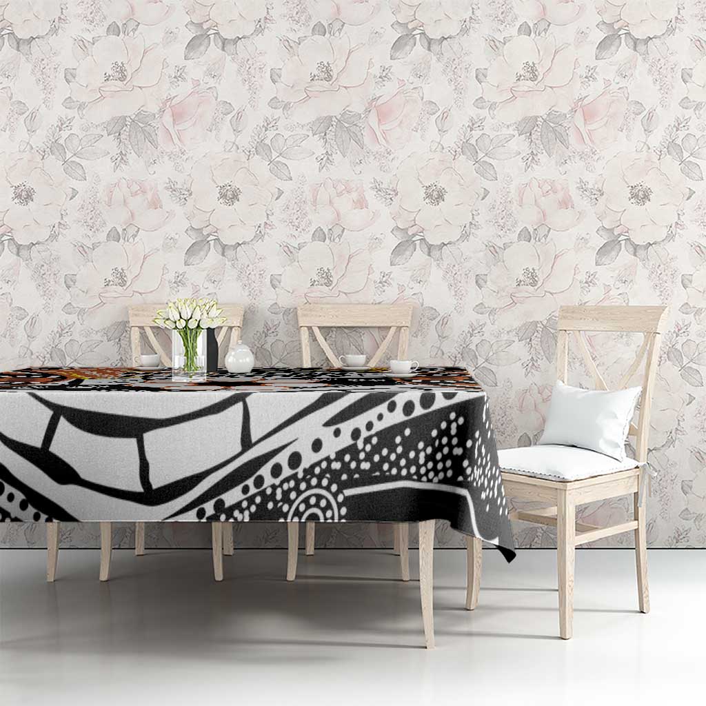 Australian Northern Territory Tablecloth Aboriginal with Sturt's Desert Rose
