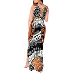 Australian Northern Territory Tank Maxi Dress Aboriginal with Sturt's Desert Rose