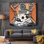 Australian Northern Territory Tapestry Aboriginal with Sturt's Desert Rose