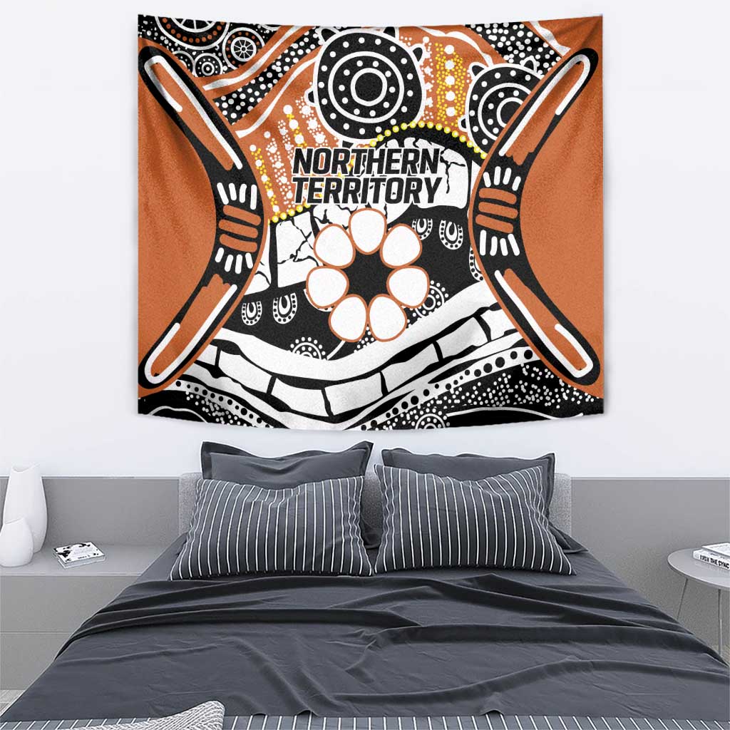Australian Northern Territory Tapestry Aboriginal with Sturt's Desert Rose