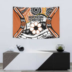 Australian Northern Territory Tapestry Aboriginal with Sturt's Desert Rose