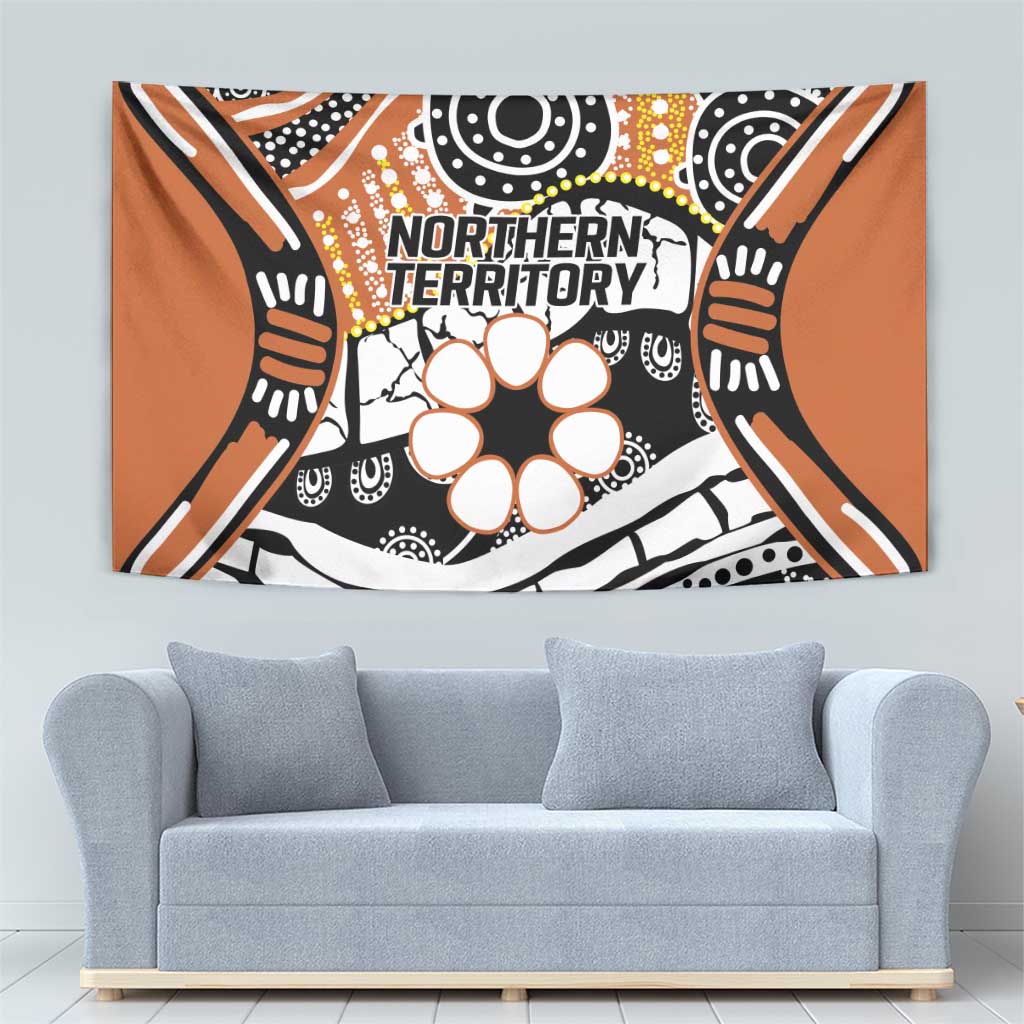 Australian Northern Territory Tapestry Aboriginal with Sturt's Desert Rose